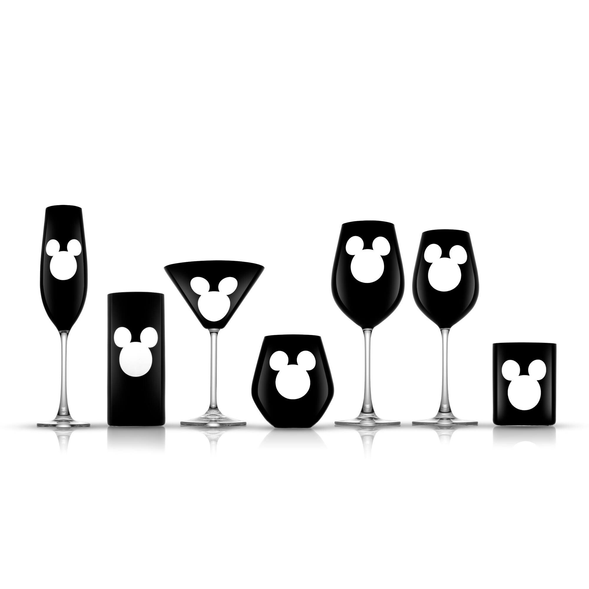 JoyJolt® Disney® 16oz. Luxury Mickey Mouse Crystal Stemmed White Wine Glass, 2ct.